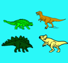 Dibujo Dinosaurios de tierra pintado por palo
