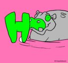 Dibujo Hipopótamo pintado por valeria