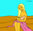 Dibujo Madre con su bebe pintado por Gemma