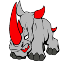 Dibujo Rinoceronte II pintado por enol