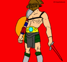 Dibujo Gladiador pintado por ARES