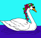 Dibujo Cisne con flores pintado por Eva