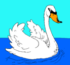 Dibujo Cisne en el agua pintado por Antonio