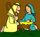 Dibujo Adoran al niño Jesús pintado por luismiguel