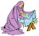 Dibujo Nacimiento del niño Jesús pintado por chiki