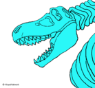 Dibujo Esqueleto tiranosaurio rex pintado por isaac