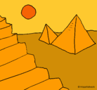 Dibujo Pirámides pintado por desierto