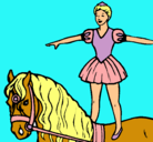 Dibujo Trapecista encima de caballo pintado por pricila