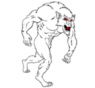 Dibujo Hombre lobo pintado por engelber