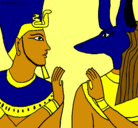 Dibujo Ramsés y Anubis pintado por ariadna