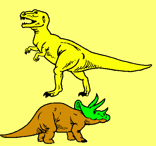 Triceratops y tiranosaurios rex