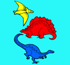Dibujo Tres clases de dinosaurios pintado por jorgehector