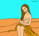 Dibujo Madre con su bebe pintado por Magali