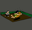 Dibujo Lucha en el ring pintado por Pra