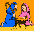 Dibujo Adoran al niño Jesús pintado por Ramses