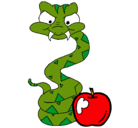 Dibujo Serpiente y manzana pintado por naiL