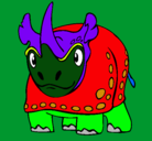 Dibujo Rinoceronte pintado por grito