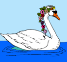 Dibujo Cisne con flores pintado por isa