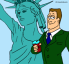 Dibujo Estados Unidos de América pintado por trancasybarrancas