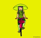 Dibujo China en bicicleta pintado por mimi