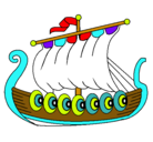 Dibujo Barco vikingo pintado por ulises