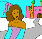 Dibujo Princesa y castillo pintado por jasmin