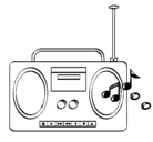 Dibujo Radio cassette 2 pintado por radio
