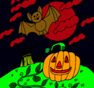 Dibujo Paisaje de Halloween pintado por MIEDO