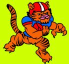 Dibujo Jugador tigre pintado por leo