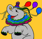 Dibujo Elefante con 3 globos pintado por EVAAYALA