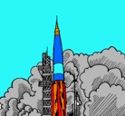 Dibujo Lanzamiento cohete pintado por lluis