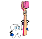 Dibujo Muela y cepillo de dientes pintado por naydelintorresrodriguez