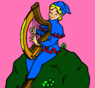 Dibujo Duende tocando el arpa pintado por maite1162