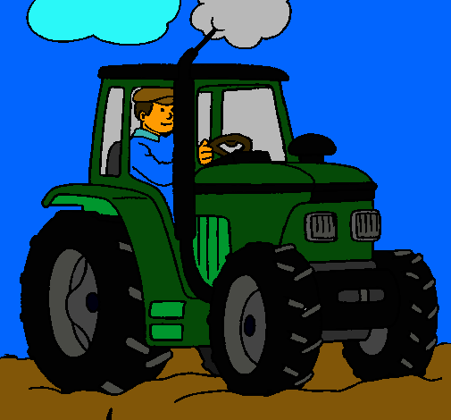 Tractor en funcionamiento