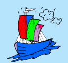 Dibujo Barco velero pintado por YIP