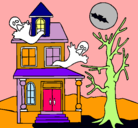 Dibujo Casa fantansma pintado por Geraldine