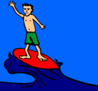 Dibujo Surfista pintado por yaz