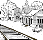 Dibujo Estación de tren pintado por LUCI