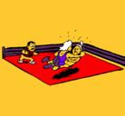 Dibujo Lucha en el ring pintado por mvp