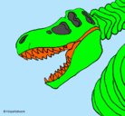 Dibujo Esqueleto tiranosaurio rex pintado por diego