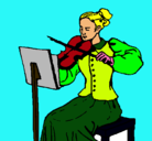 Dibujo Dama violinista pintado por marlon