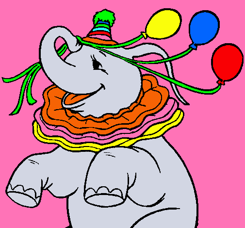 Elefante con 3 globos