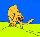 Dibujo Tigre con afilados colmillos pintado por salcedopinzon