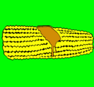 Dibujo Mazorca de maíz pintado por girasol
