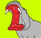 Dibujo Hipopótamo con la boca abierta pintado por lucas