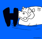 Dibujo Hipopótamo pintado por dillin