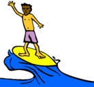 Dibujo Surfista pintado por guardar