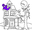 Dibujo Casa fantansma pintado por sara