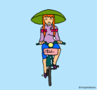 Dibujo China en bicicleta pintado por Aldara