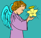 Dibujo Ángel y estrella pintado por karla